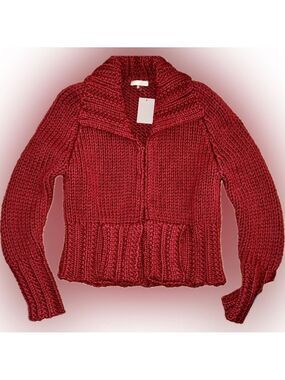 Ecru NWT Deep Red Chunky Knit Cardigan